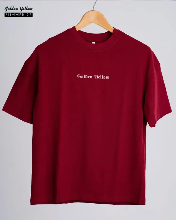Golden Yellow 03 Solid Maroon Oversize T-shirt
