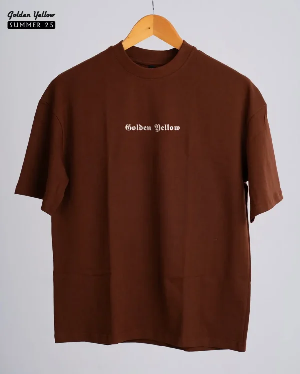 Golden Yellow 04 (1) Solid Amber Oversize T-shirt