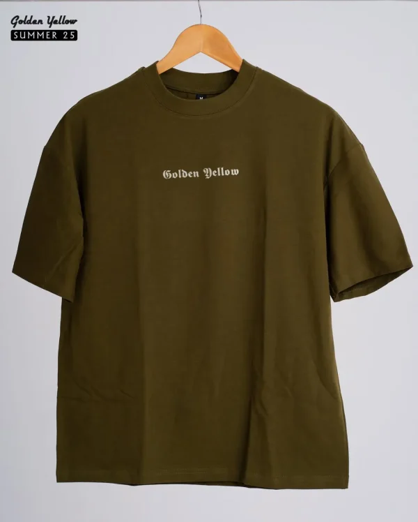 Golden Yellow 05 Solid Olive Oversize T-shirt