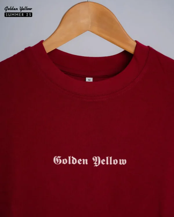 Golden Yellow 08 Solid Maroon Oversize T-shirt