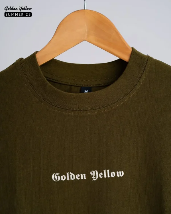 Golden Yellow 10 Solid Olive Oversize T-shirt