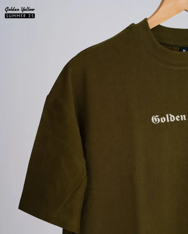 Golden Yellow 18 Solid Olive Oversize T-shirt