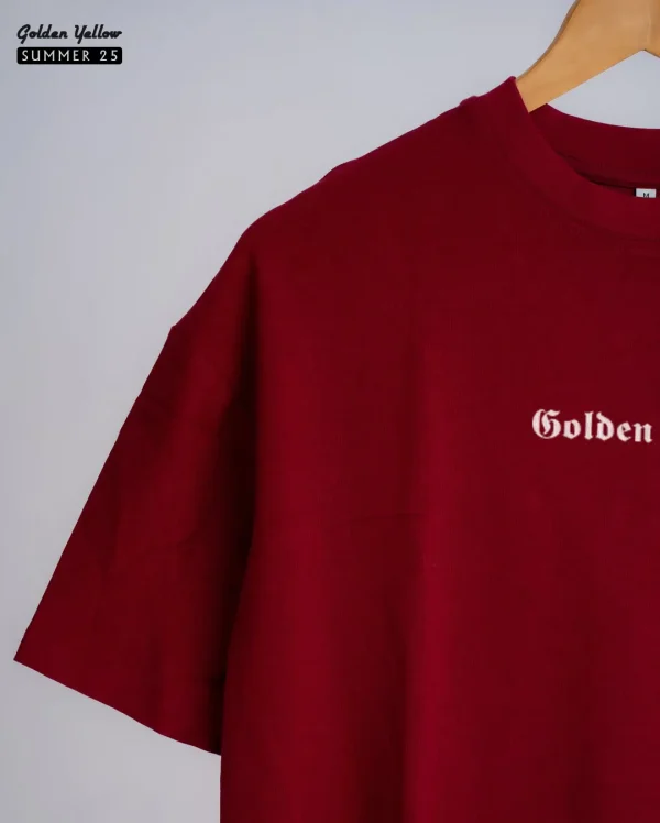Golden Yellow 19 Solid Maroon Oversize T-shirt