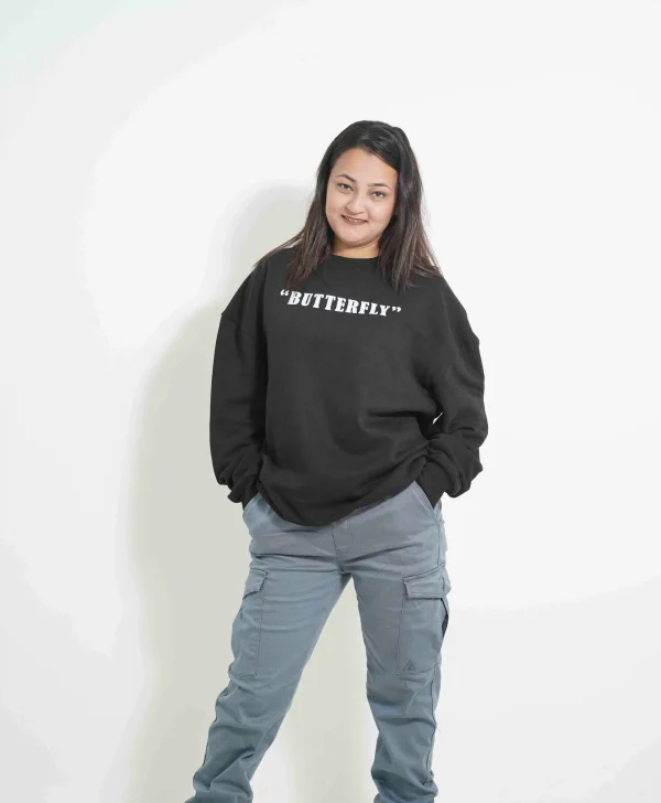 Butterfly Black Sweatshirt