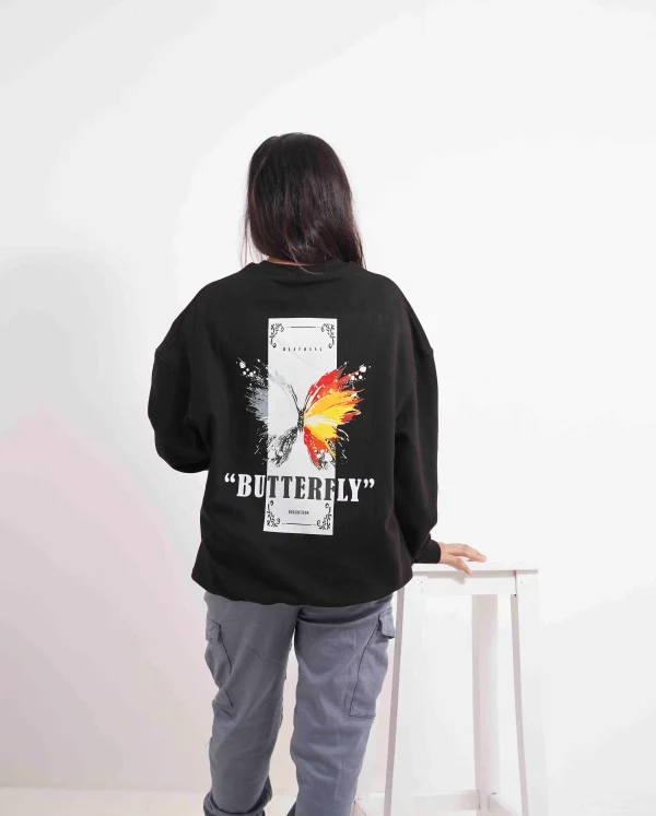 Butterfly Black Sweatshirt