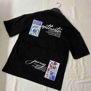 Ottoman-inspired oversize black t-shirt