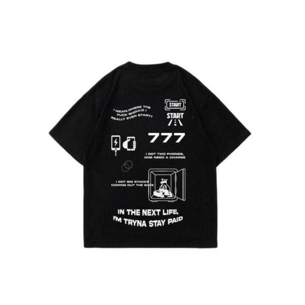 777 oversize black t-shirt