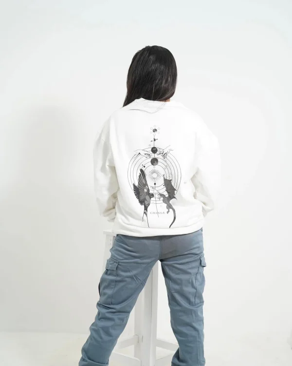 Lunar Serpent White Sweatshirt