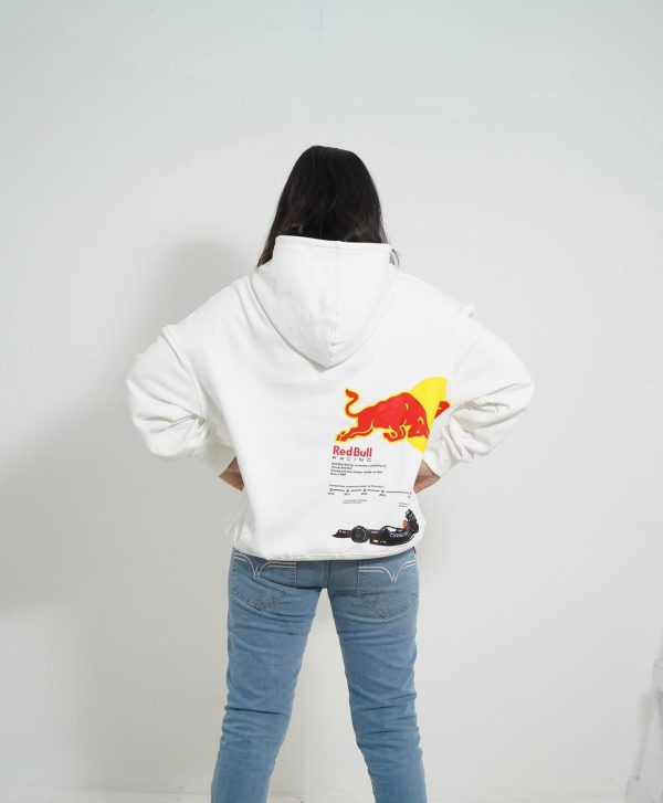 Redbull White Printed Hoodie