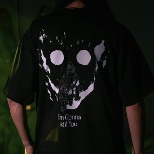 Men's/Unisex Oversized Black Graphic Tee