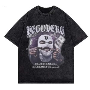 Ski Mask Acid Wash Oversize T-shirt
