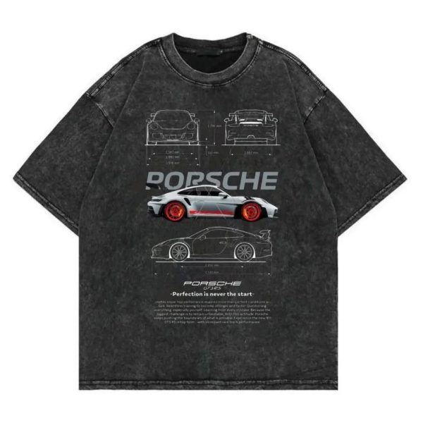 IMG_8410 Porsche Blueprint Acid Wash Oversize T-shirt