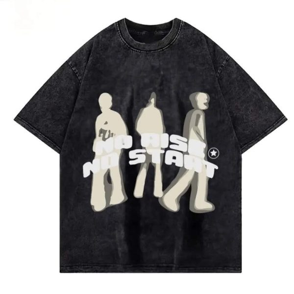 No Rise No Start Acid Wash Oversize T-shirt