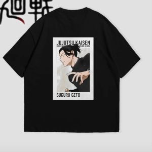 Suguru Geto Oversized Black Graphic Tee