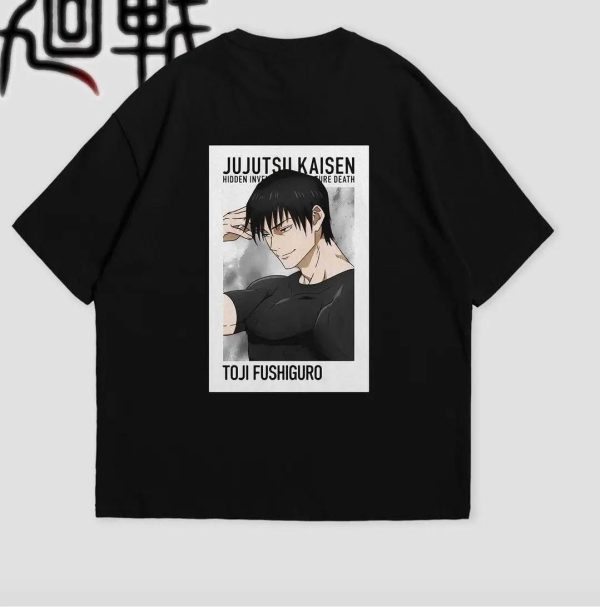 Toji Fushiguro Oversized Black Graphic Tee