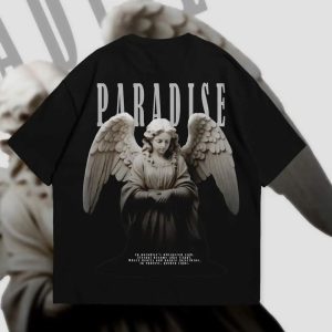 Paradise Oversized Black Graphic Tee