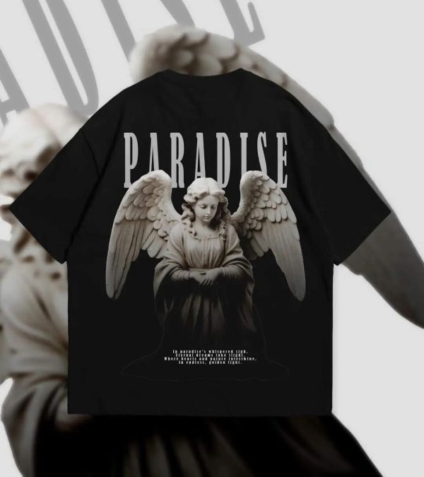 IMG_8434 Paradise Oversized Black Graphic Tee