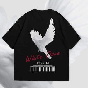 IMG_8435 The White Dove Oversized Black Graphic Tee