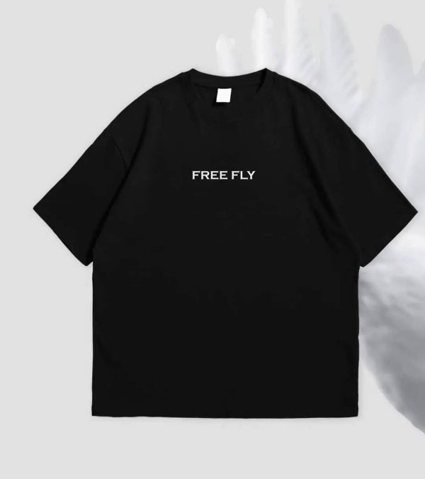 The White Dove Oversized Black Graphic Tee