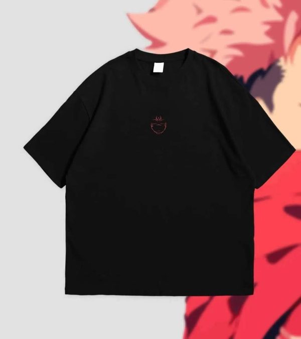 IMG_8439 Yuji Itadori Oversized Black Graphic Tee