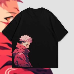 Yuji Itadori Oversized Black Graphic Tee