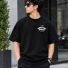 Worn-Out Product Graphic black Oversized t- shirt