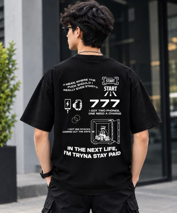 777 oversize black t-shirt