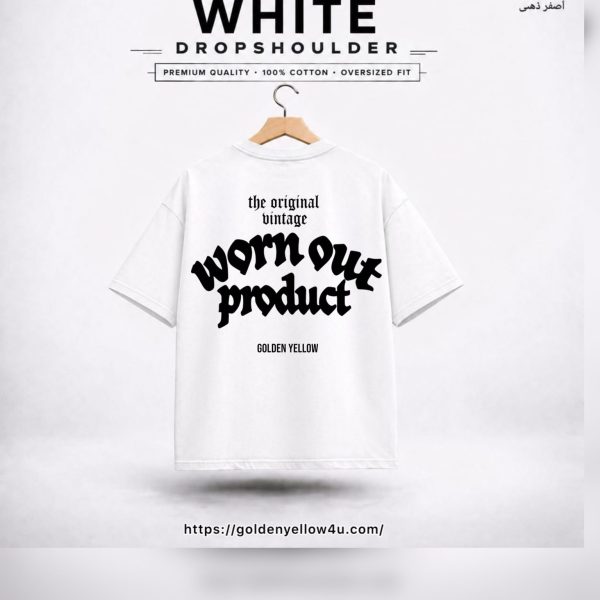 WhatsApp Image 2026-09-22 at 4.35.25 PM (1) Worn-Out Product Graphic white Oversized t- shirt