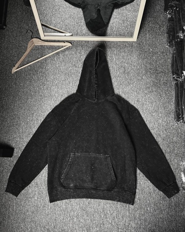 Acid Wash  Black Hoodie