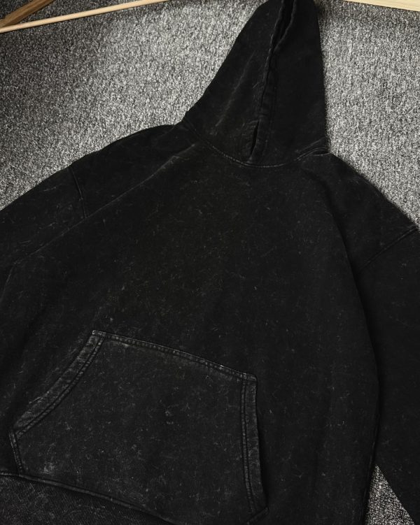 Acid Wash  Black Hoodie