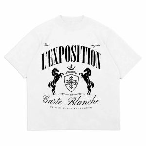 L'EXPOSITION oversized drop sholder t- shirt
