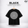 Black Baroque Mandala Dropshoulder t shirt