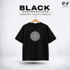 Black Baroque Mandala Dropshoulder t shirt