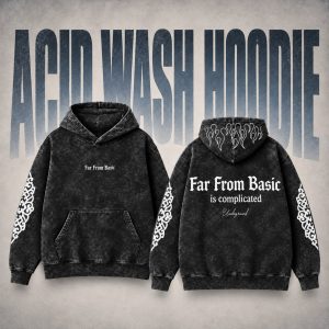 Far From Basic Acid Wash Hoodie