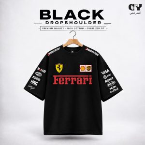 WhatsApp Image 2026-09-20 at 4.55.53 PM (1) Ferrari Multi-Sponsor Black Drop Shoulder Tee