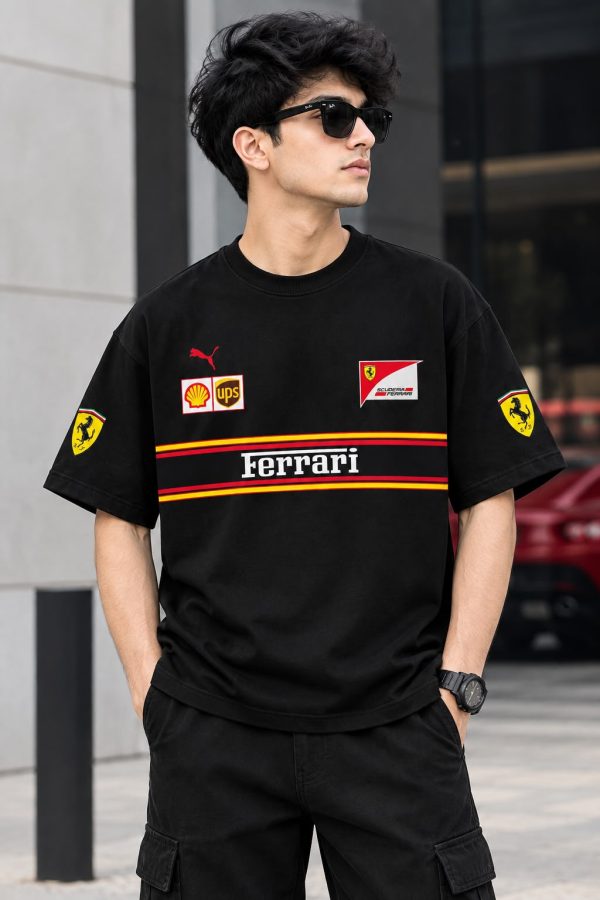 Scuderia Ferrari Black Racing Oversized Tee