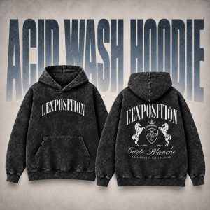 L'EXPOSITION OVERSIZED ACID WASH HOODIE